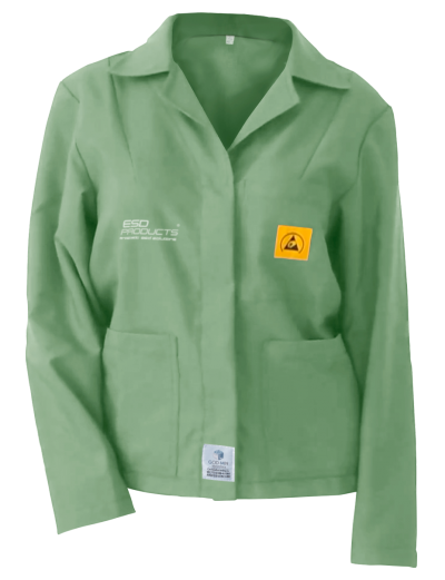 ESD Jacket 1/3 Length ESD Smock Light Green Female S Antistatic Clothing ESD Garment